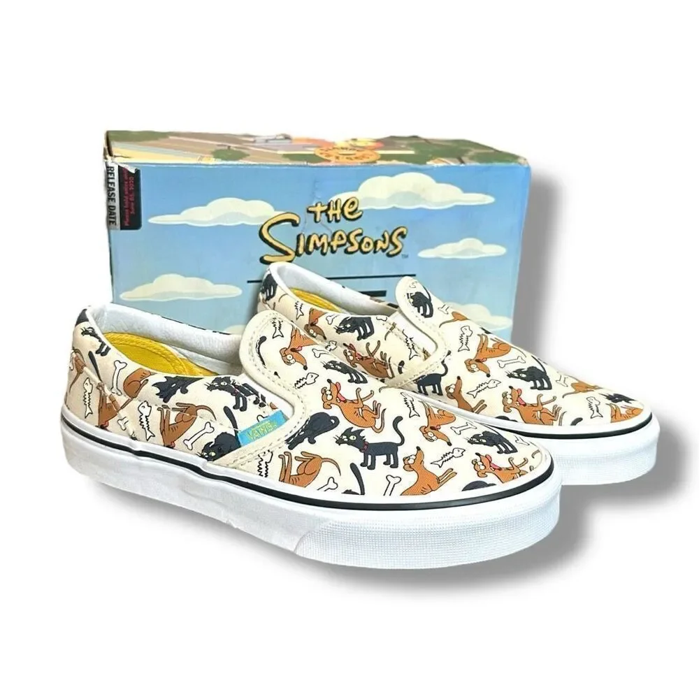Vans x The Simpsons Family Pets Classic Slip‑On Youth Kids Size 4 NIB